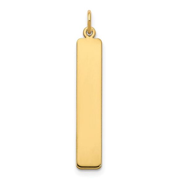Kazi Luxury 14k Yellow Gold Large Vertical Blank Bar Charm